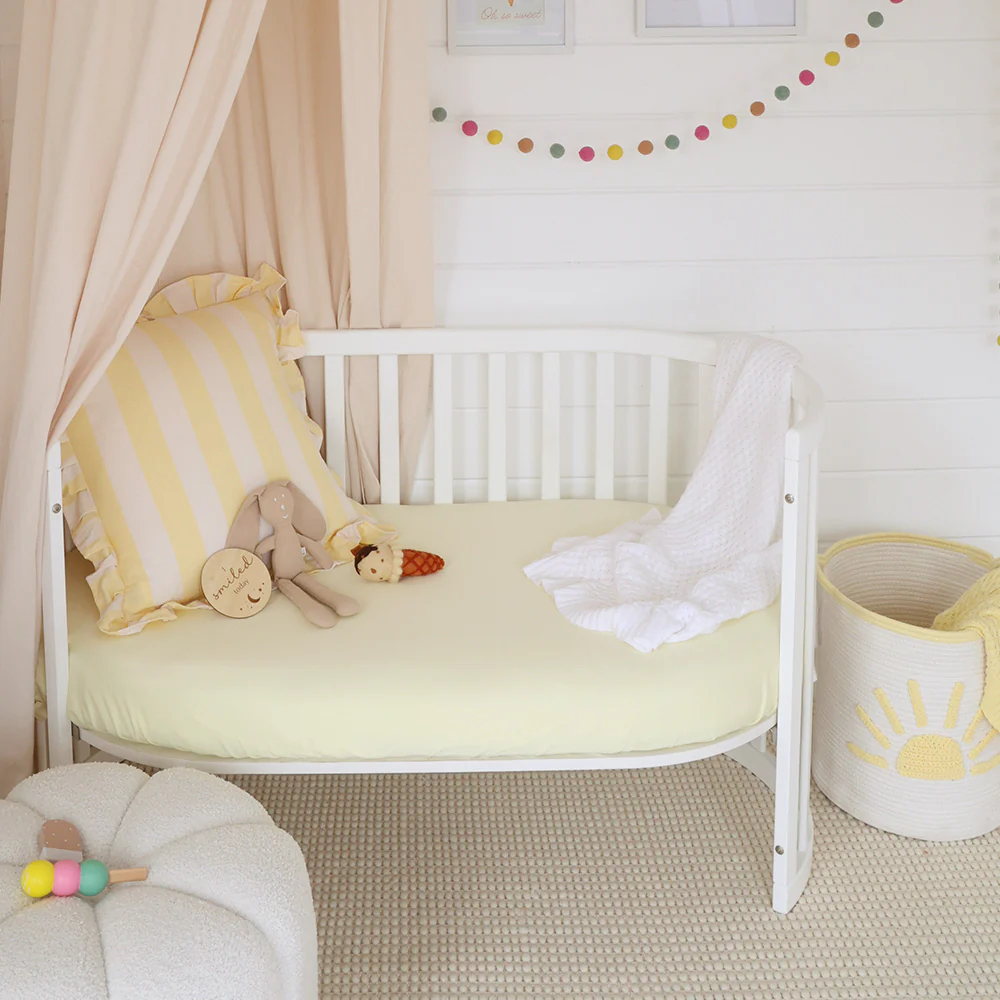 Lemon Sorbet Organic Fitted Cot Sheet - Image 4