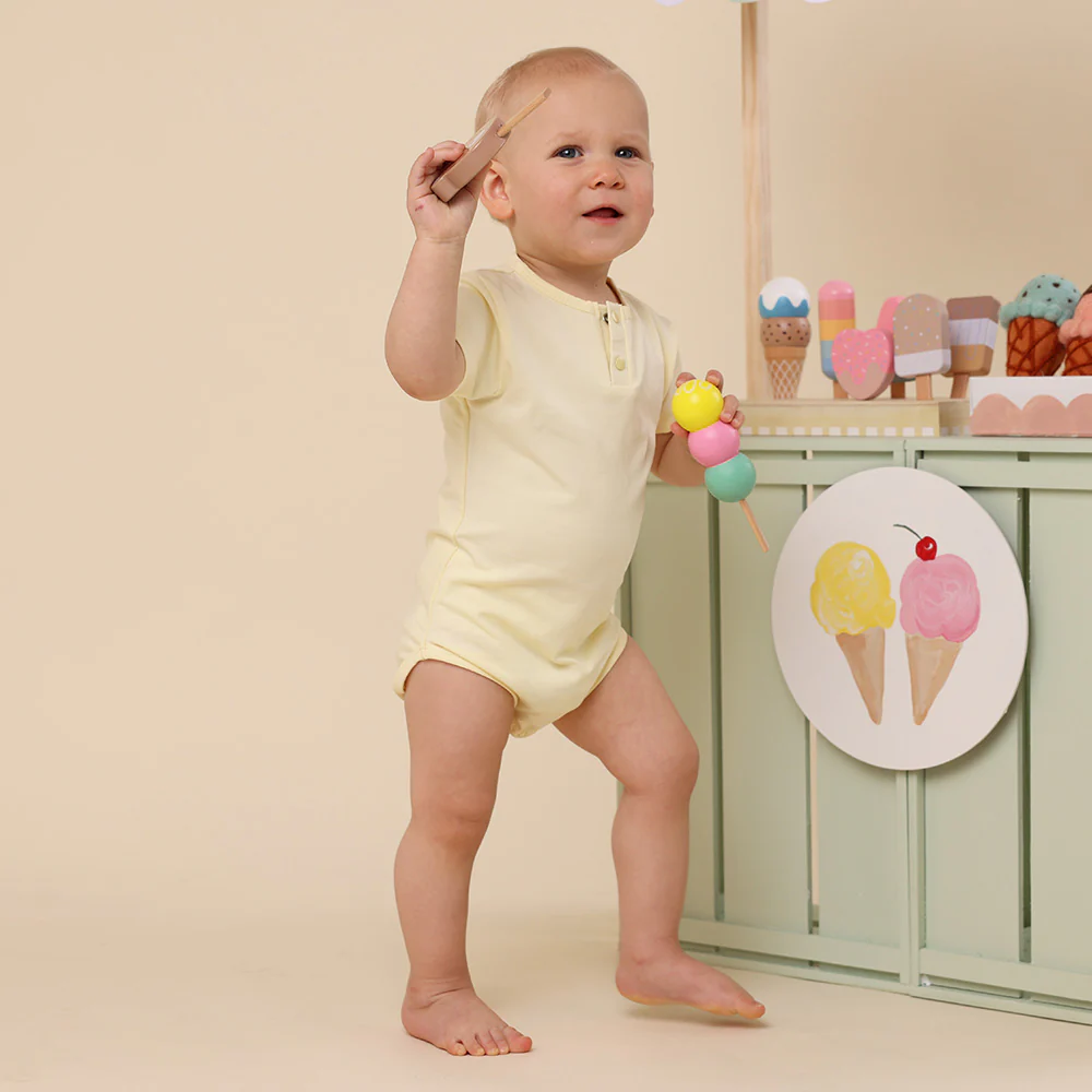 Lemon Sorbet Short Sleeve Organic Bodysuit - Image 4