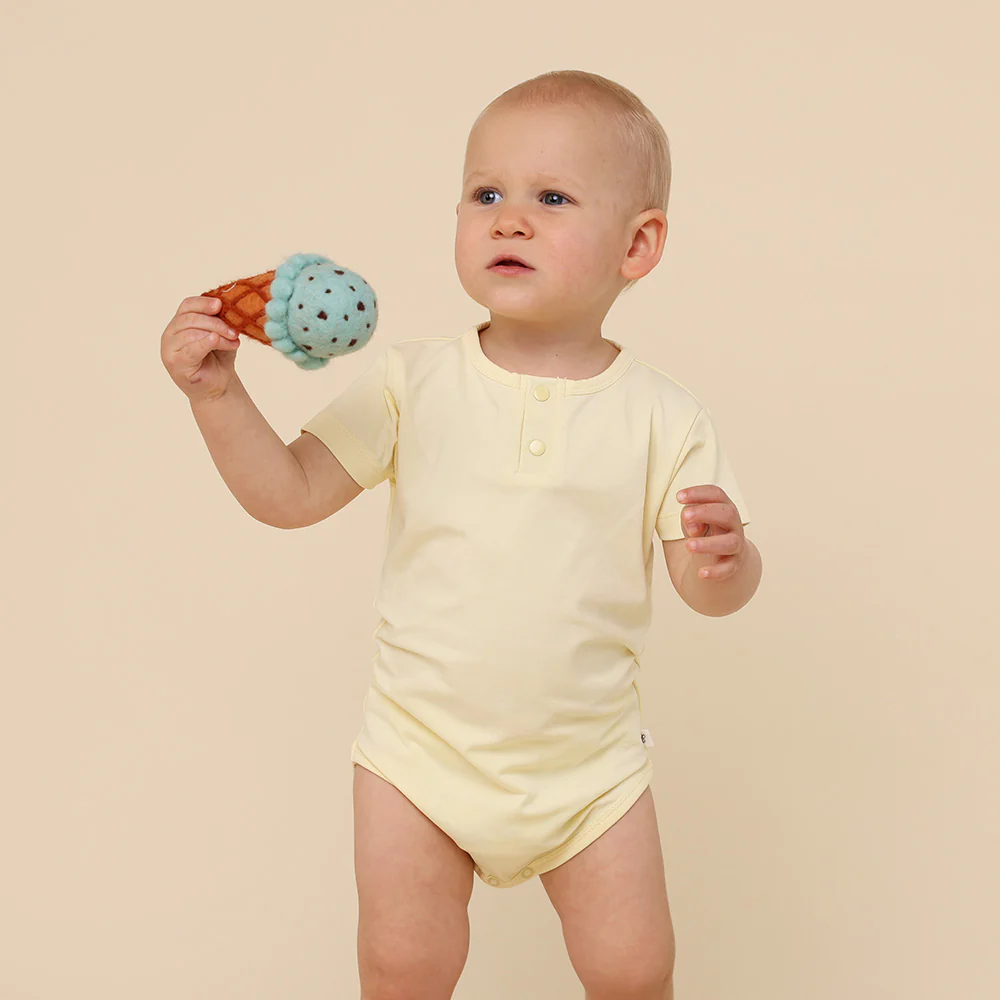 Lemon Sorbet Short Sleeve Organic Bodysuit - Image 5