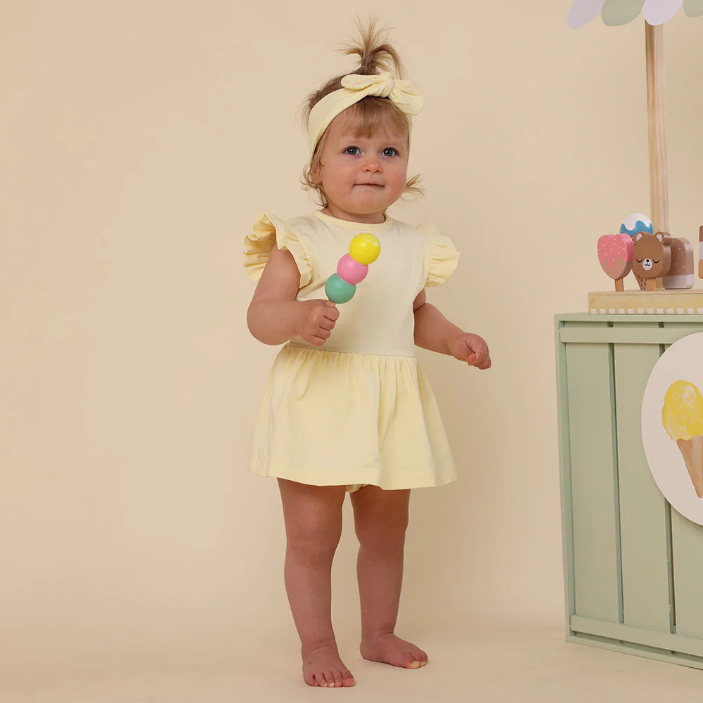 Lemon Sorbet Short Sleeve Organic Dress - Image 2