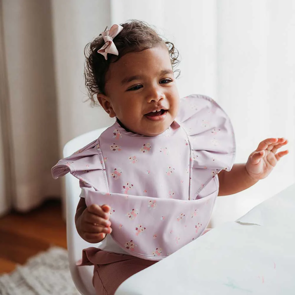Lilac Bloom Frill Snuggle Bib - Image 4