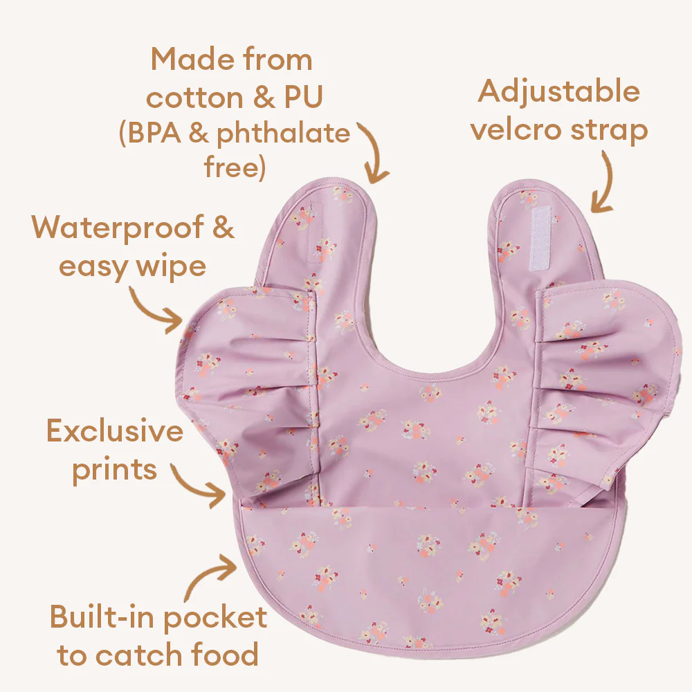 Lilac Bloom Frill Snuggle Bib - Image 5