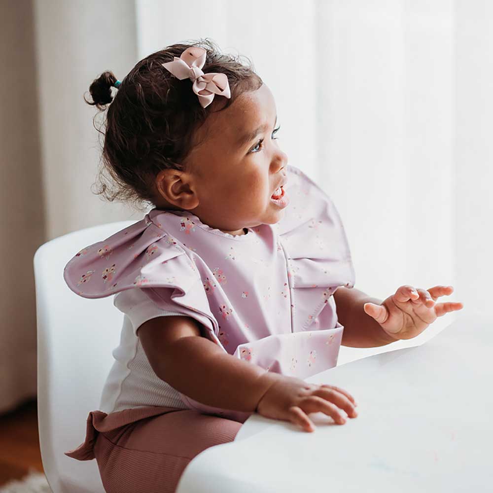 Lilac Bloom Frill Snuggle Bib - Image 6