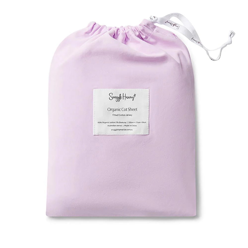 Lilac Organic Fitted Cot Sheet - Image 3