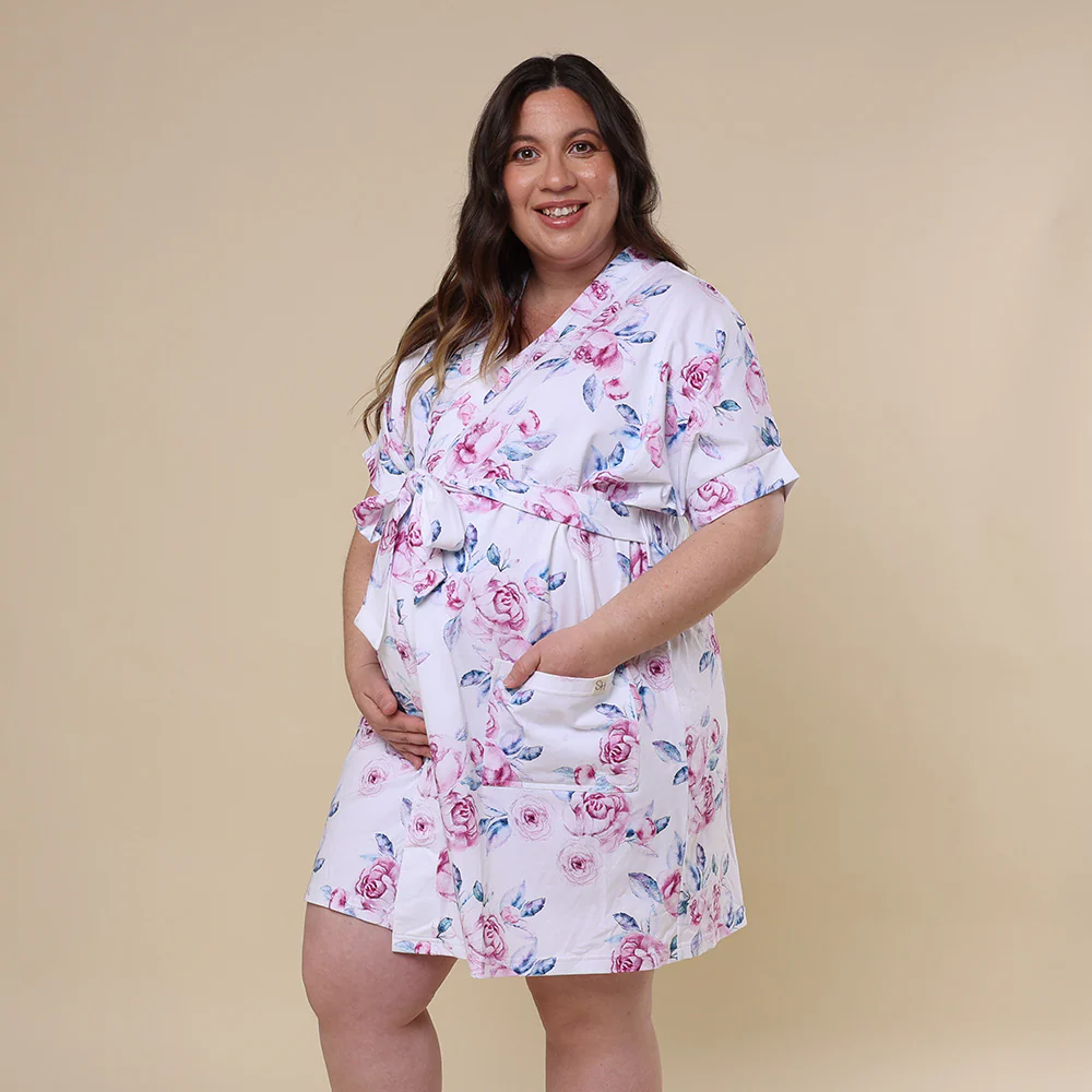 Lilac Skies Organic Maternity Robe - Image 5