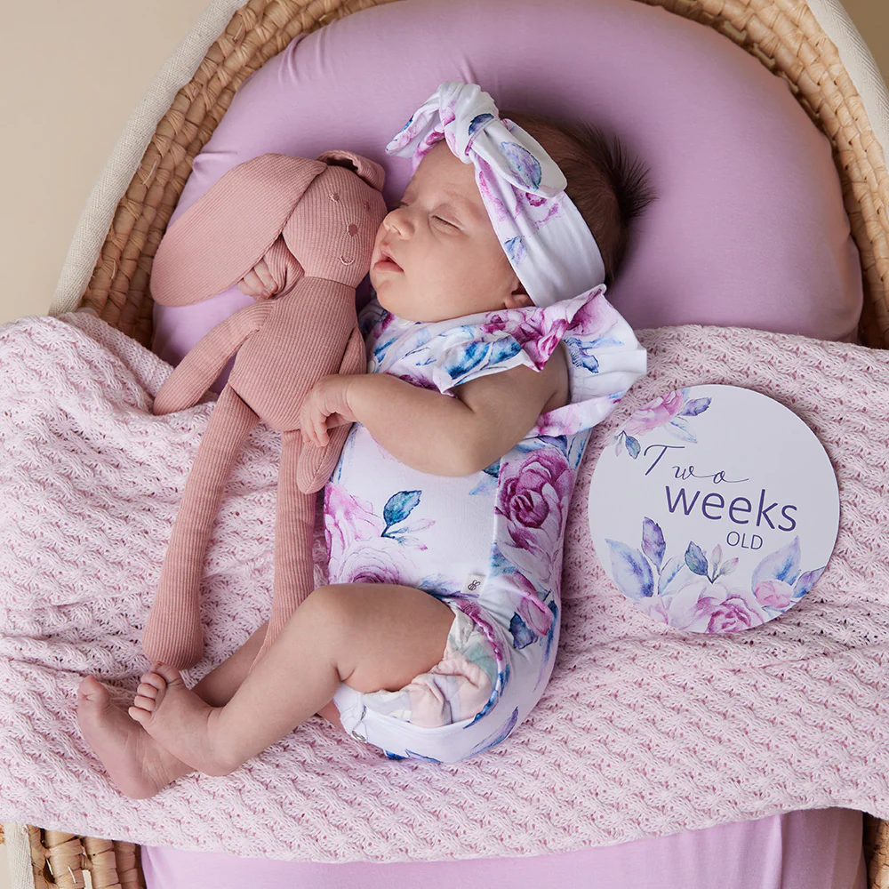 Lilac Skies Short Sleeve Organic Bodysuit with Frill - Image 6