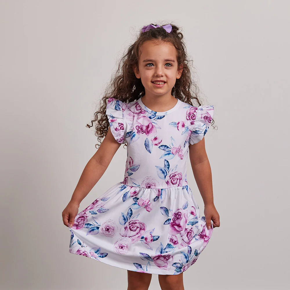 Lilac Skies Short Sleeve Organic Dress - Image 11