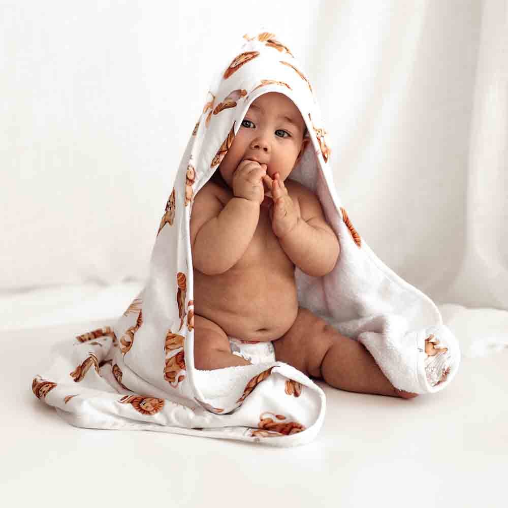 Lion Organic Baby Towel & Wash Cloth Set - Image 3