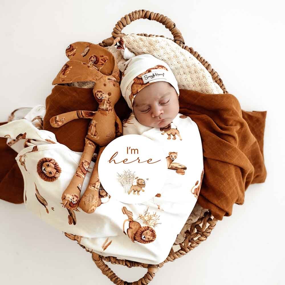 Lion Organic Jersey Wrap & Beanie Set - Image 3