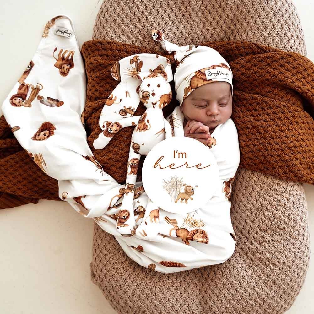 Lion Organic Jersey Wrap & Beanie Set - Image 6