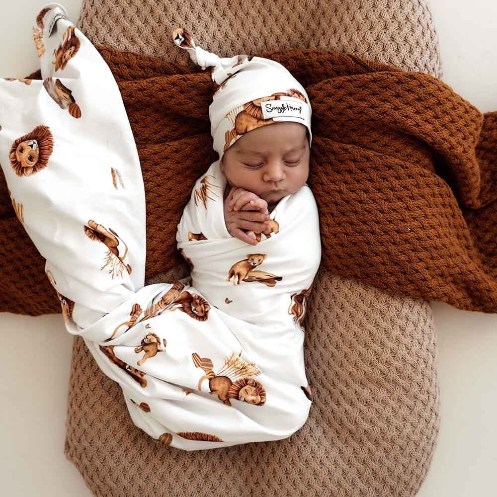 Lion Organic Jersey Wrap & Beanie Set - Image 7