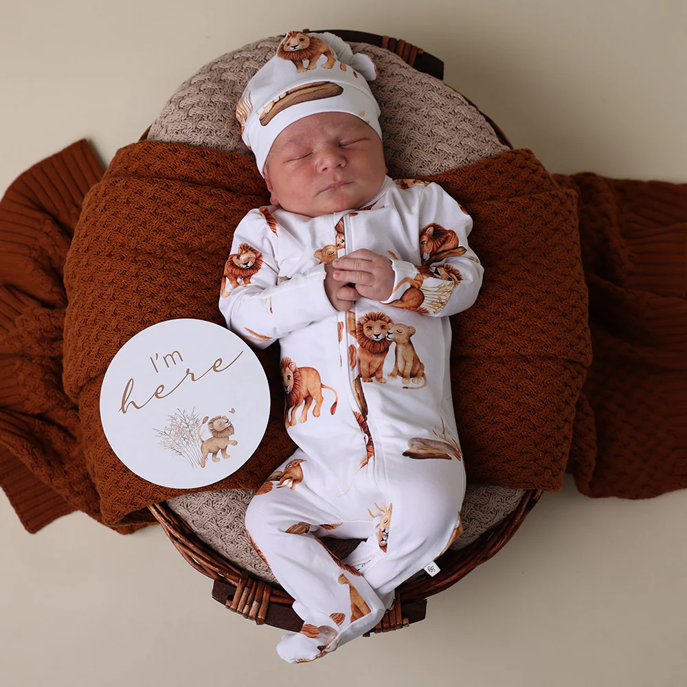 Lion Organic Snuggle Sleepsuit Zip Footie - Image 3