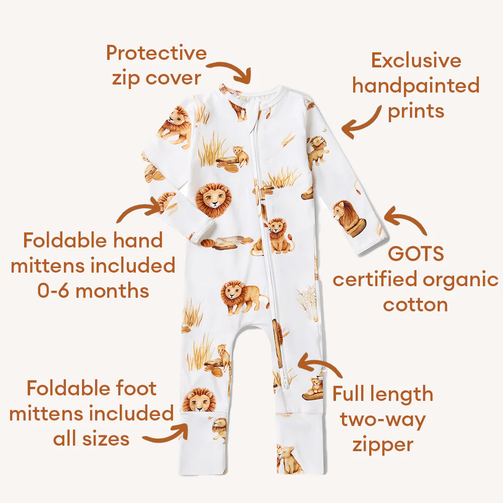 Lion Organic Snugglesuit Convertible Romper - Image 4