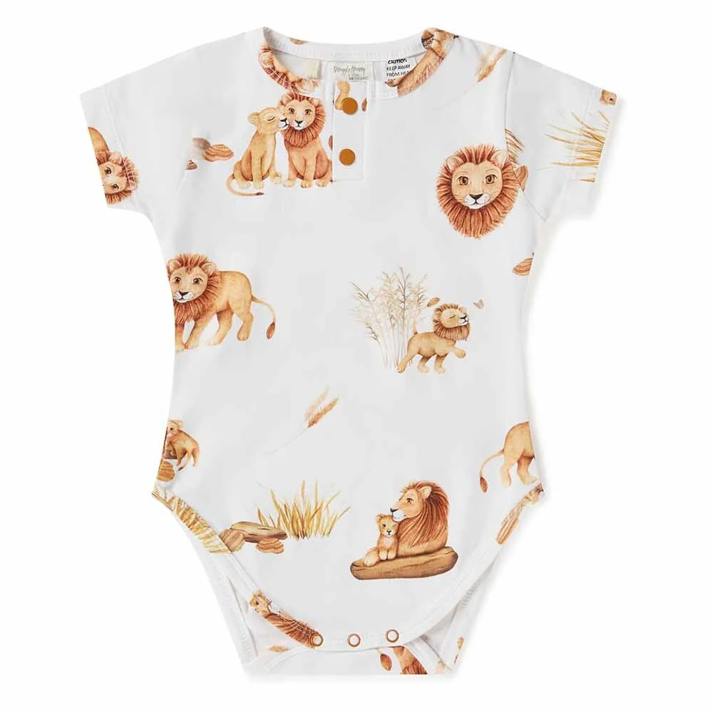 Lion Short Sleeve Organic Bodysuit - Image 2