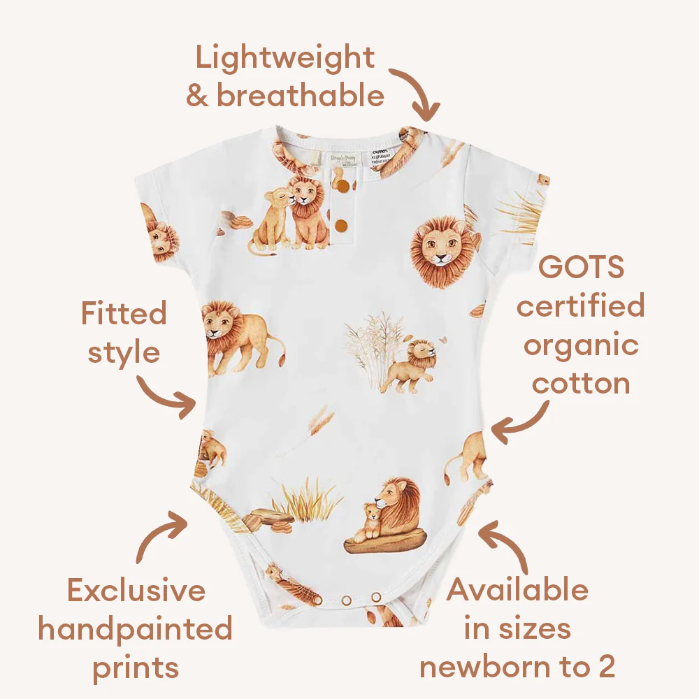 Lion Short Sleeve Organic Bodysuit - Image 4