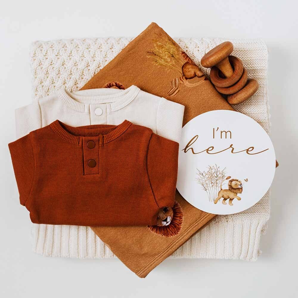 Lion & Sunrise Gold Reversible Milestone Cards - Image 8