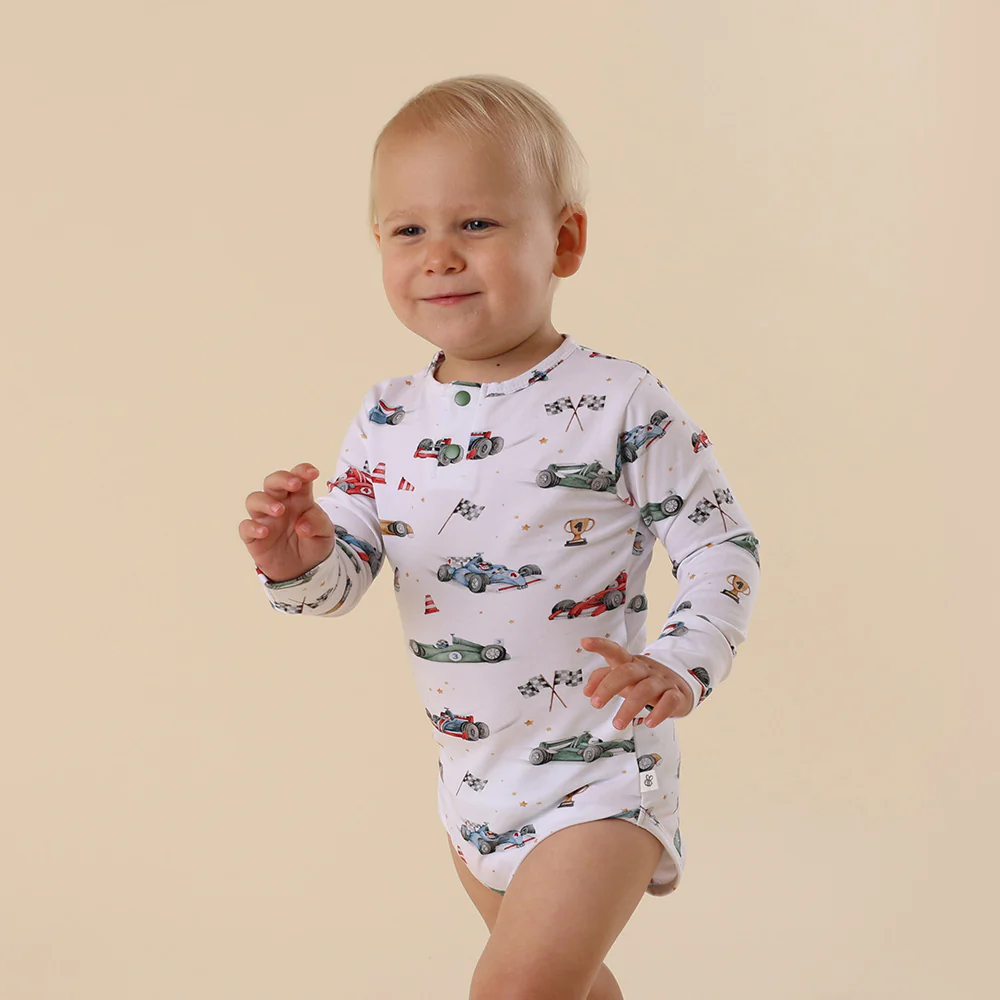 Little Racers Long Sleeve Organic Bodysuit - Image 10