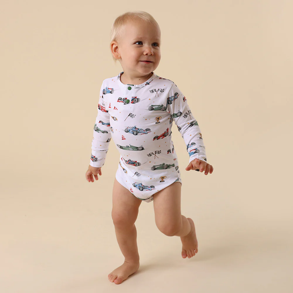 Little Racers Long Sleeve Organic Bodysuit - Image 11