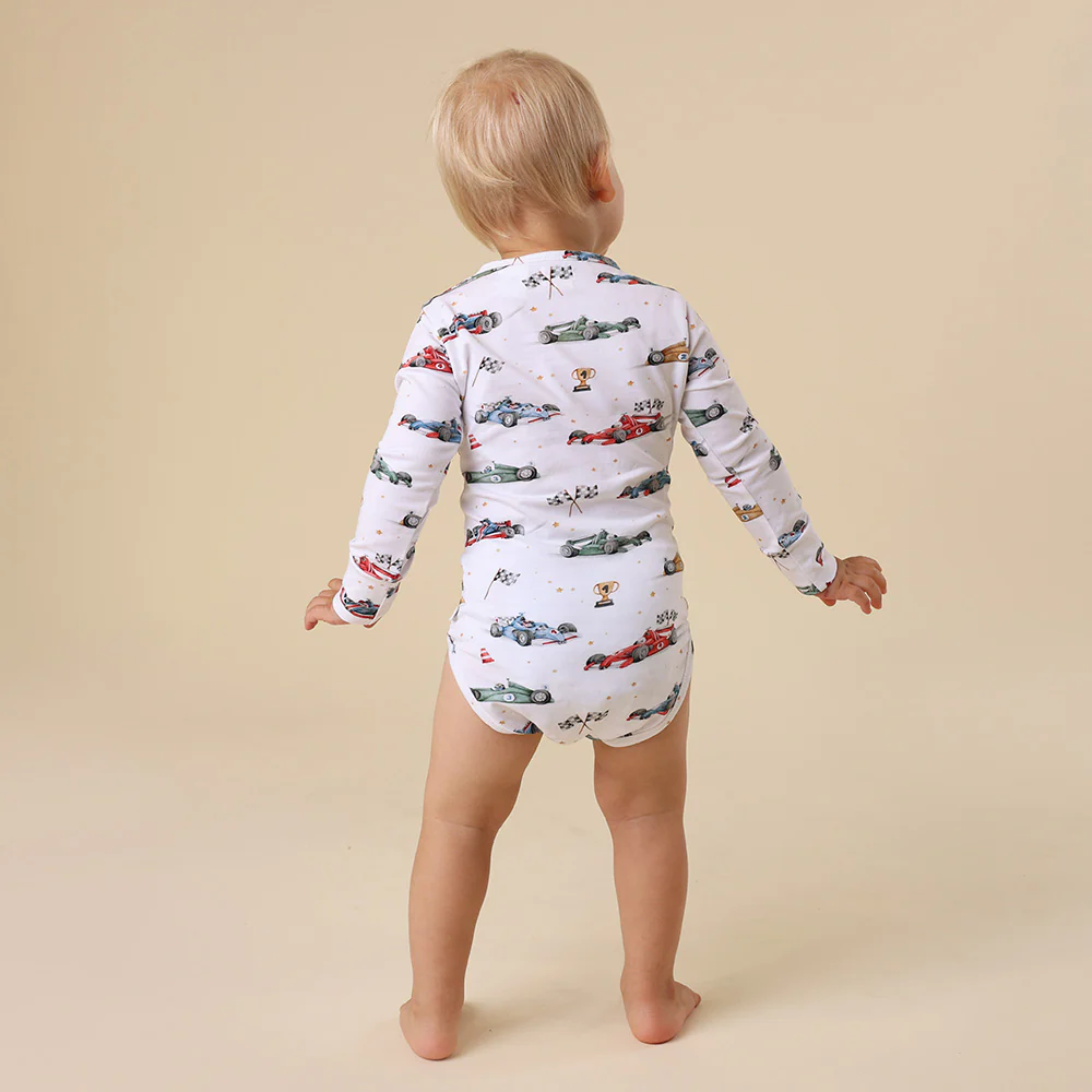 Little Racers Long Sleeve Organic Bodysuit - Image 17