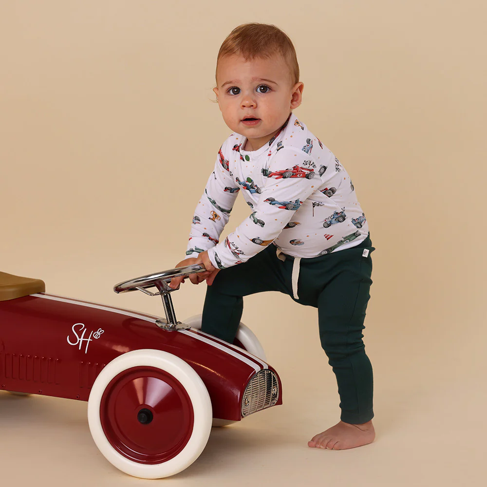 Little Racers Long Sleeve Organic Bodysuit - Image 9