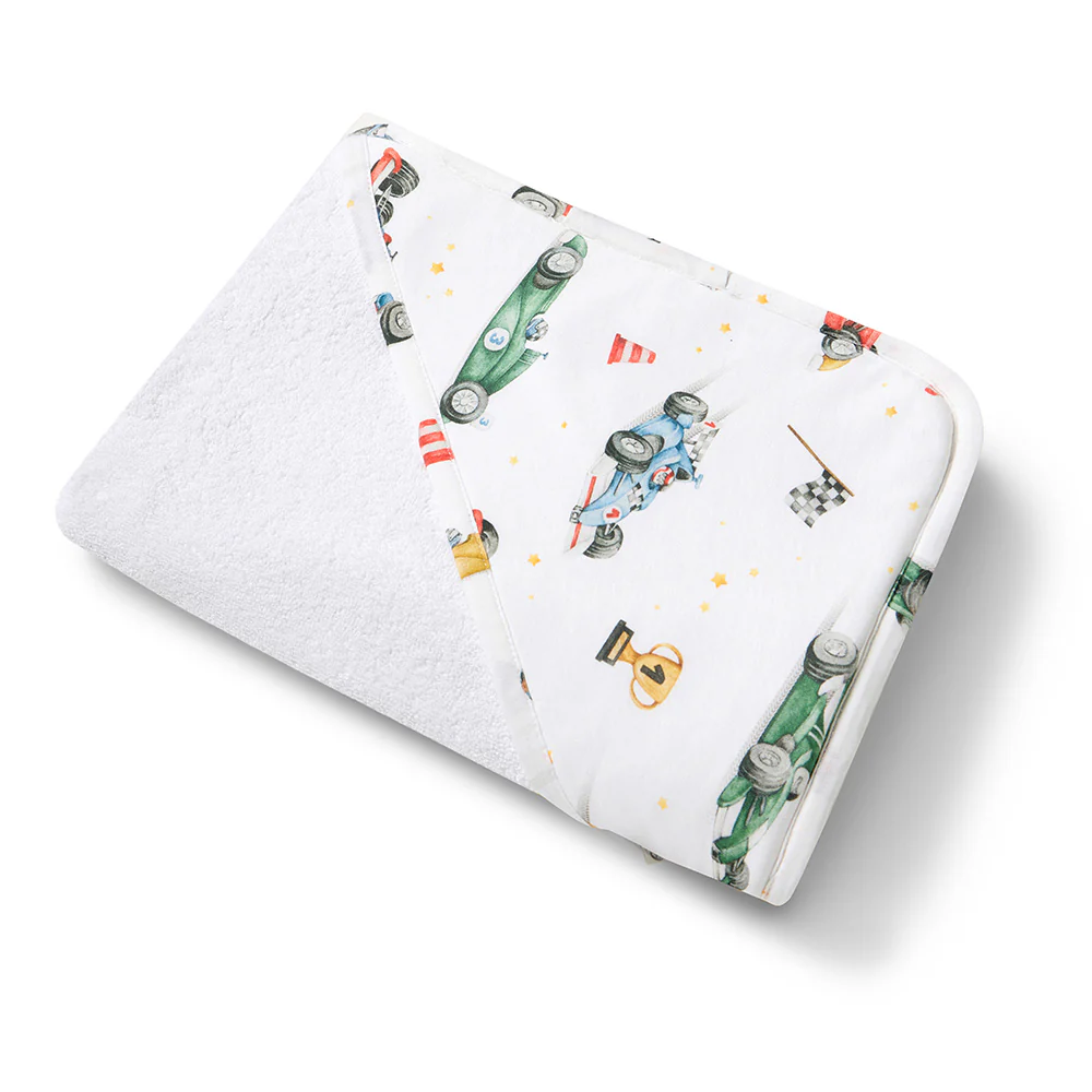 Little Racers Organic Baby Towel & Wash Cloth Set - Image 3