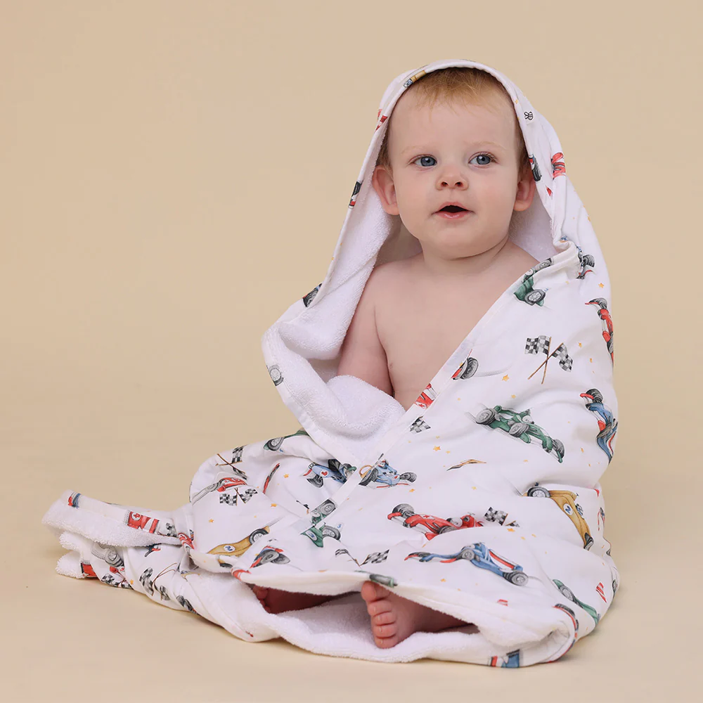 Little Racers Organic Baby Towel & Wash Cloth Set - Image 4