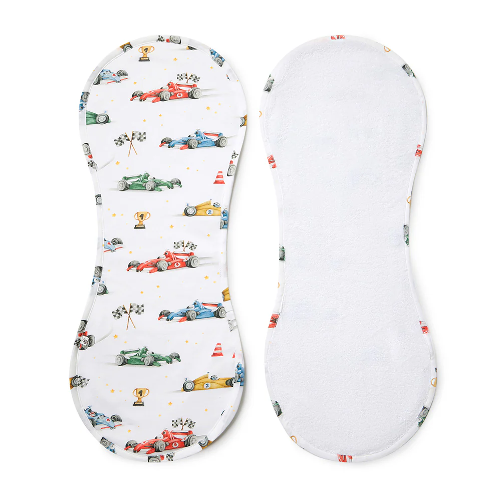 Little Racers Organic Cotton Burp Cloth - Image 2