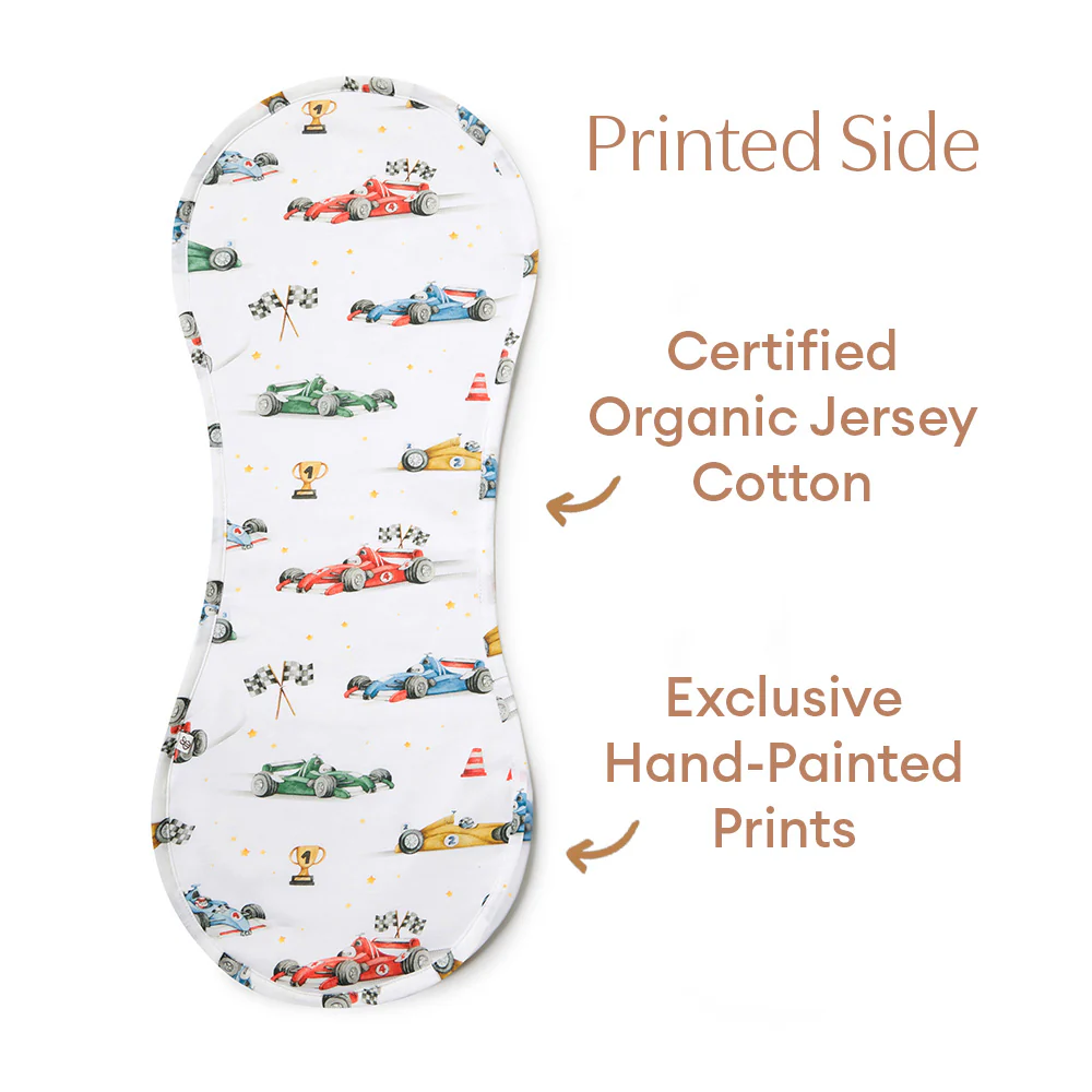 Little Racers Organic Cotton Burp Cloth - Image 4