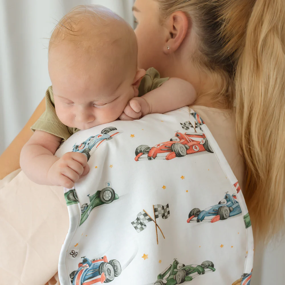 Little Racers Organic Cotton Burp Cloth - Image 5