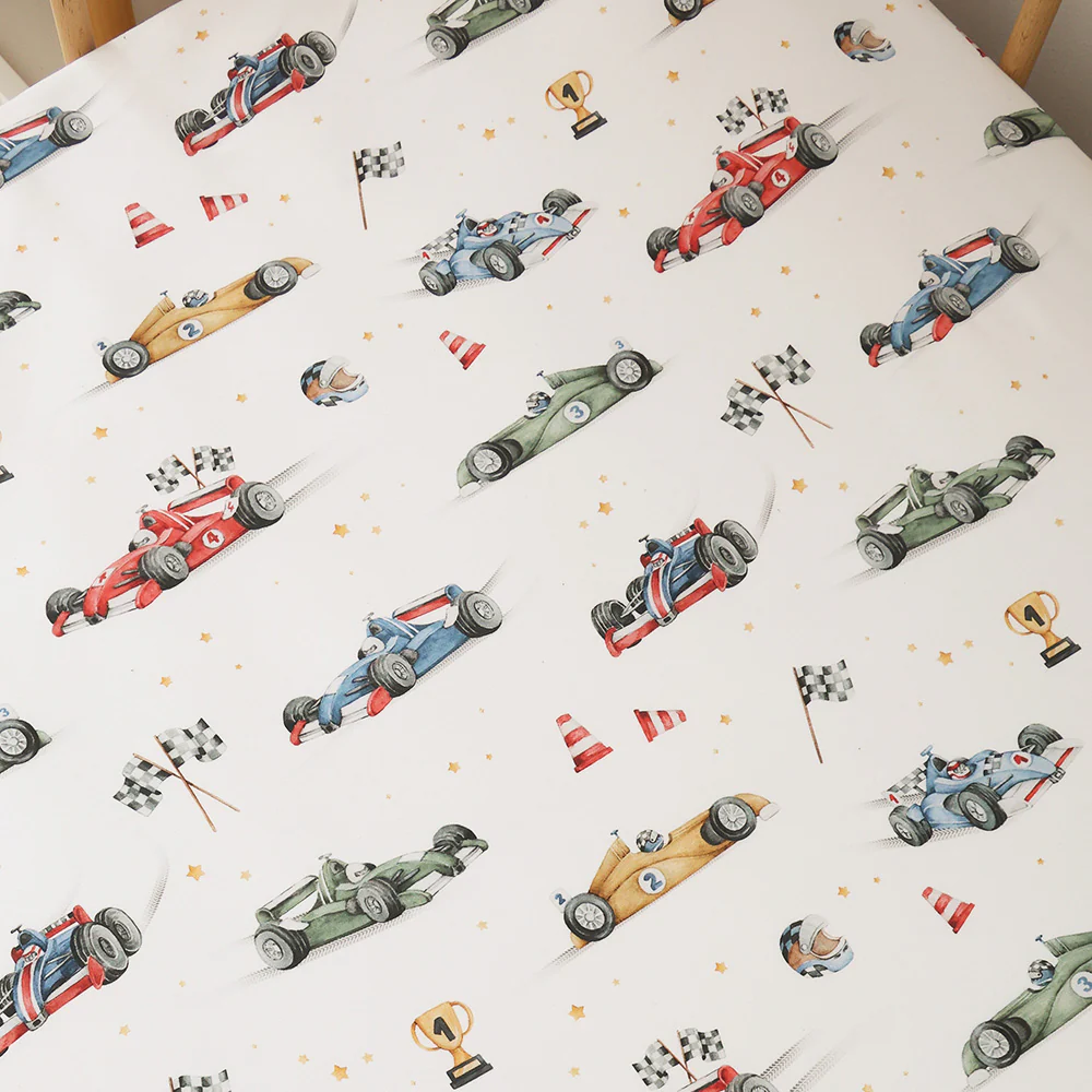 Little Racers Organic Fitted Cot Sheet - Image 2