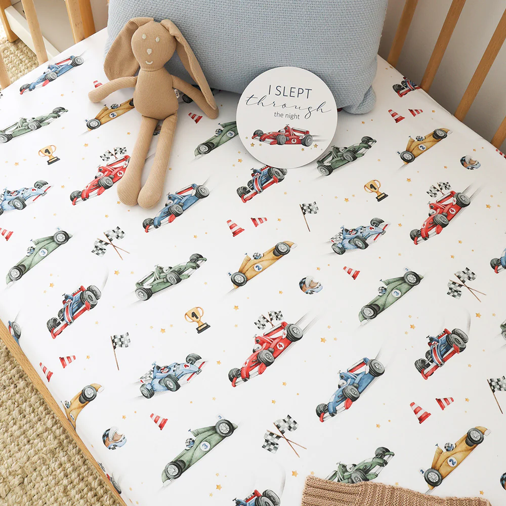 Little Racers Organic Fitted Cot Sheet - Image 3
