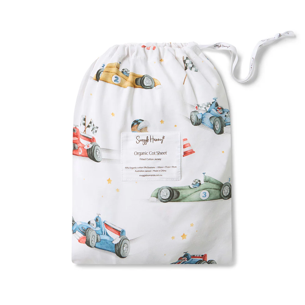 Little Racers Organic Fitted Cot Sheet - Image 5
