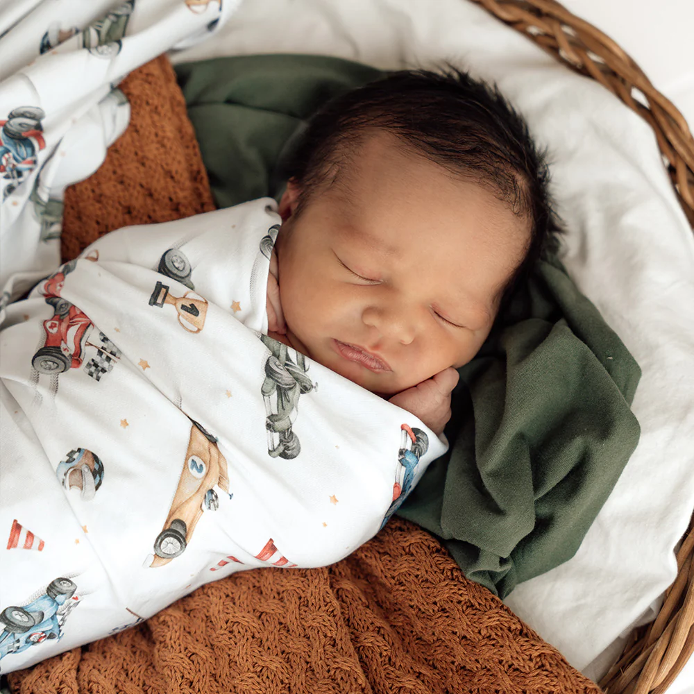 Little Racers Organic Jersey Wrap & Beanie Set - Image 8