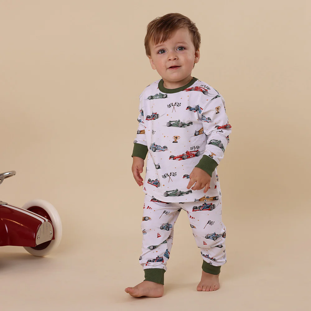 Little Racers Organic Kids Long Sleeve PJ Set - Image 4