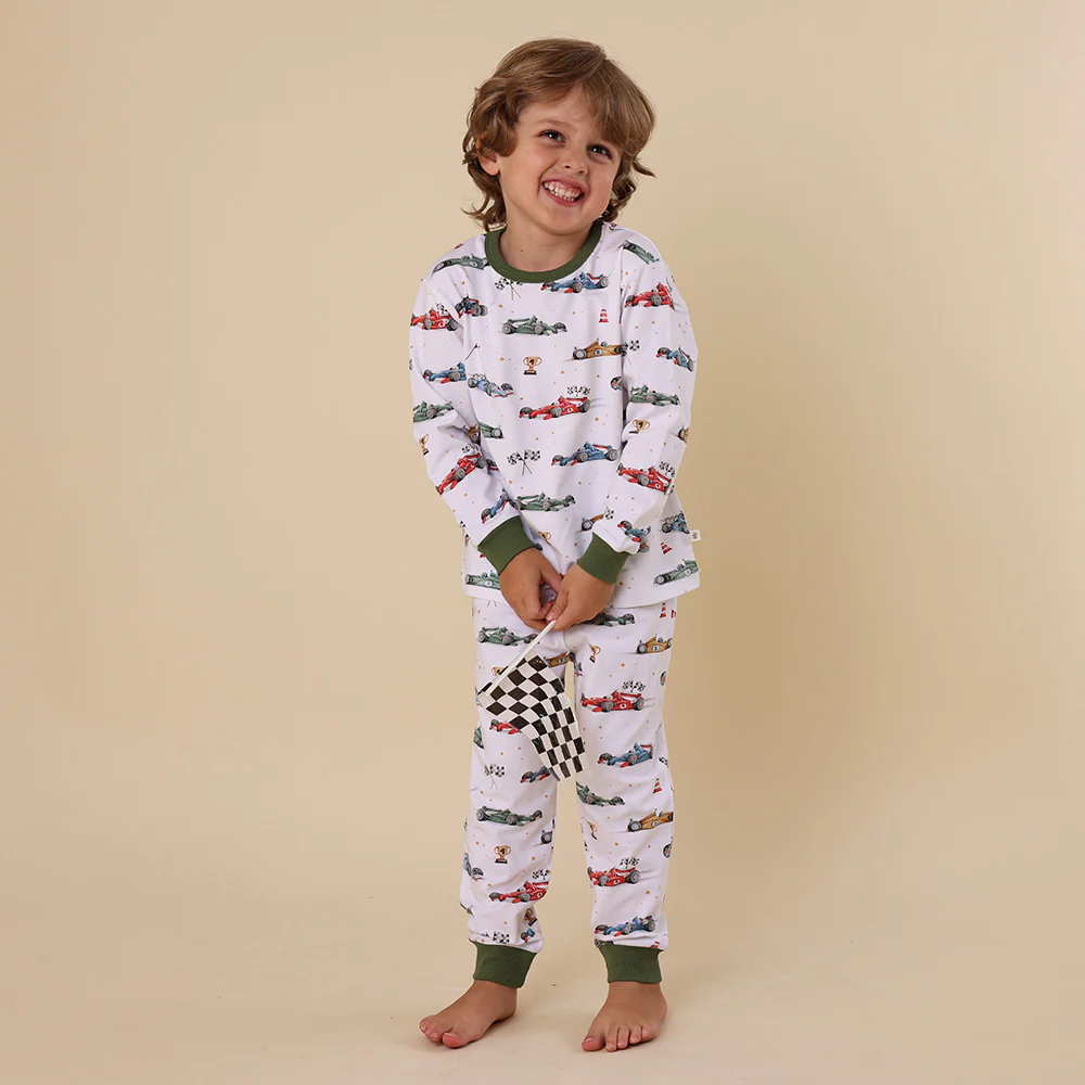 Little Racers Organic Kids Long Sleeve PJ Set - Image 6