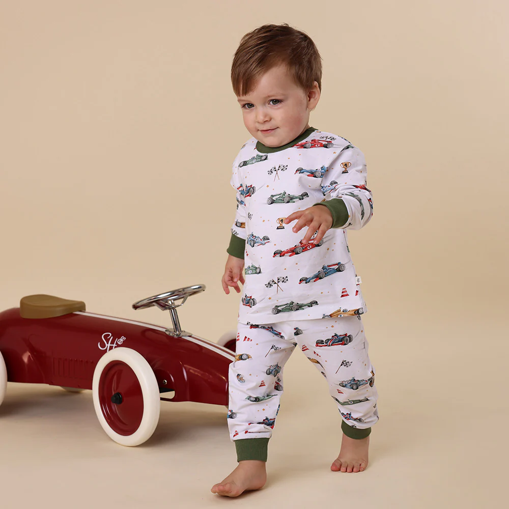 Little Racers Organic Kids Long Sleeve PJ Set - Image 7