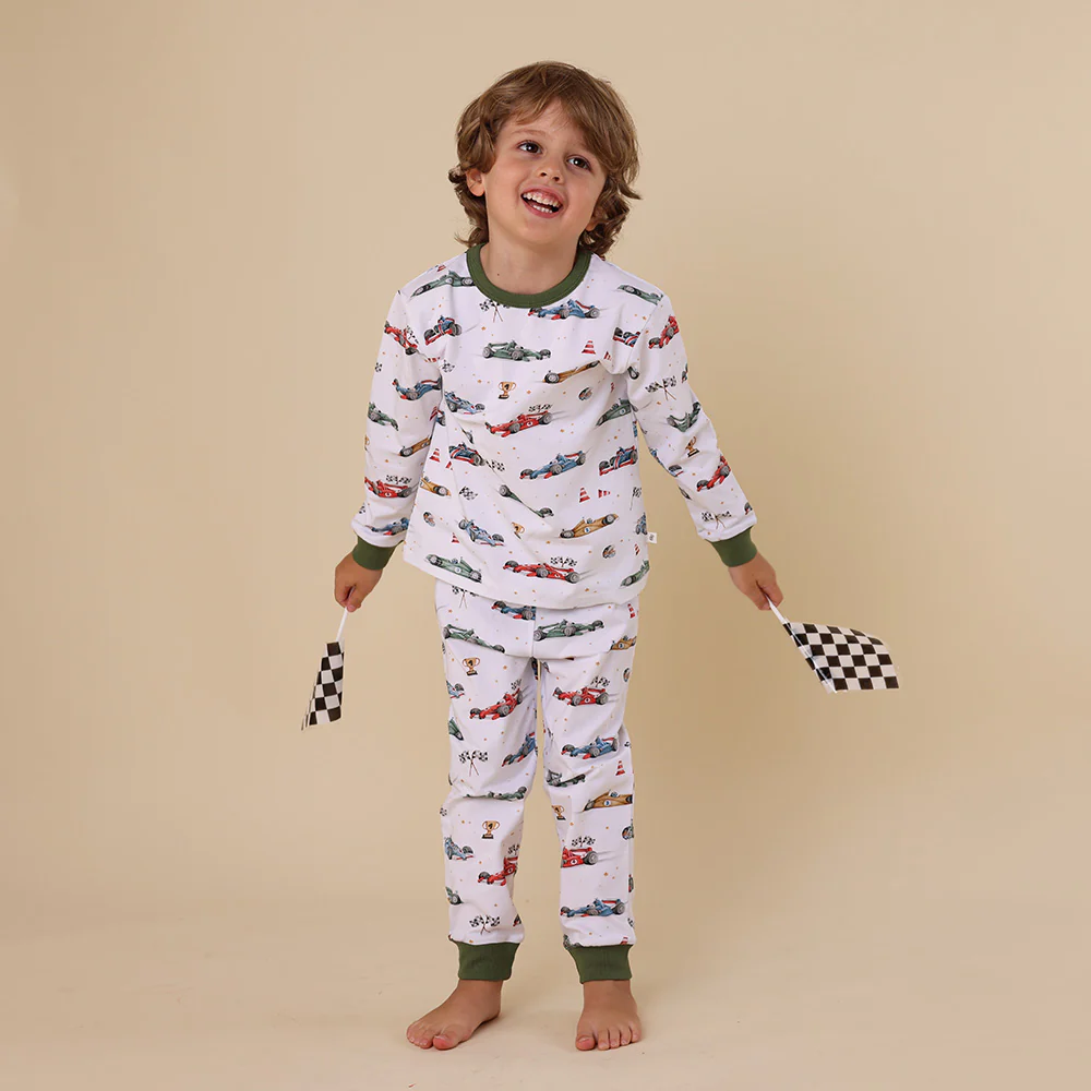 Little Racers Organic Kids Long Sleeve PJ Set - Image 8