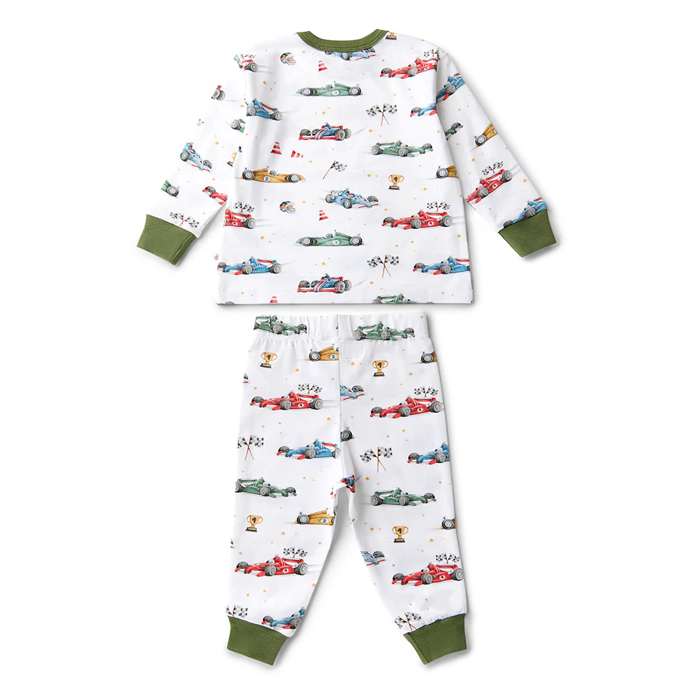 Little Racers Organic Kids Long Sleeve PJ Set - Image 9