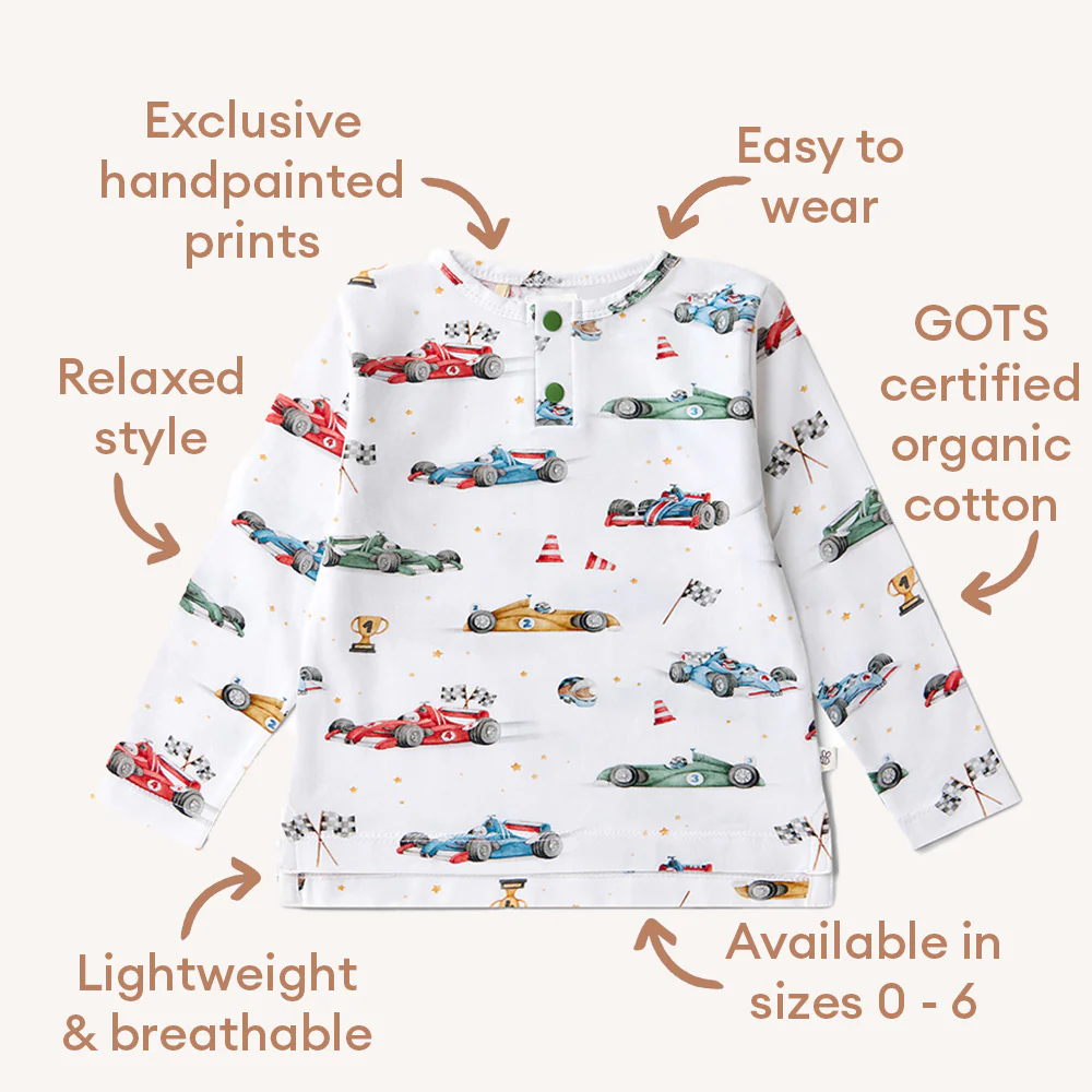 Little Racers Organic Long Sleeve Top - Image 6