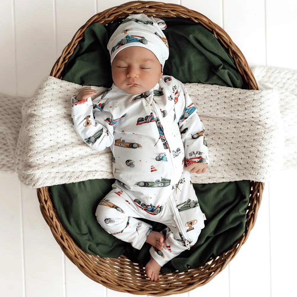 Little Racers Organic Snugglesuit Convertible Romper - Image 3