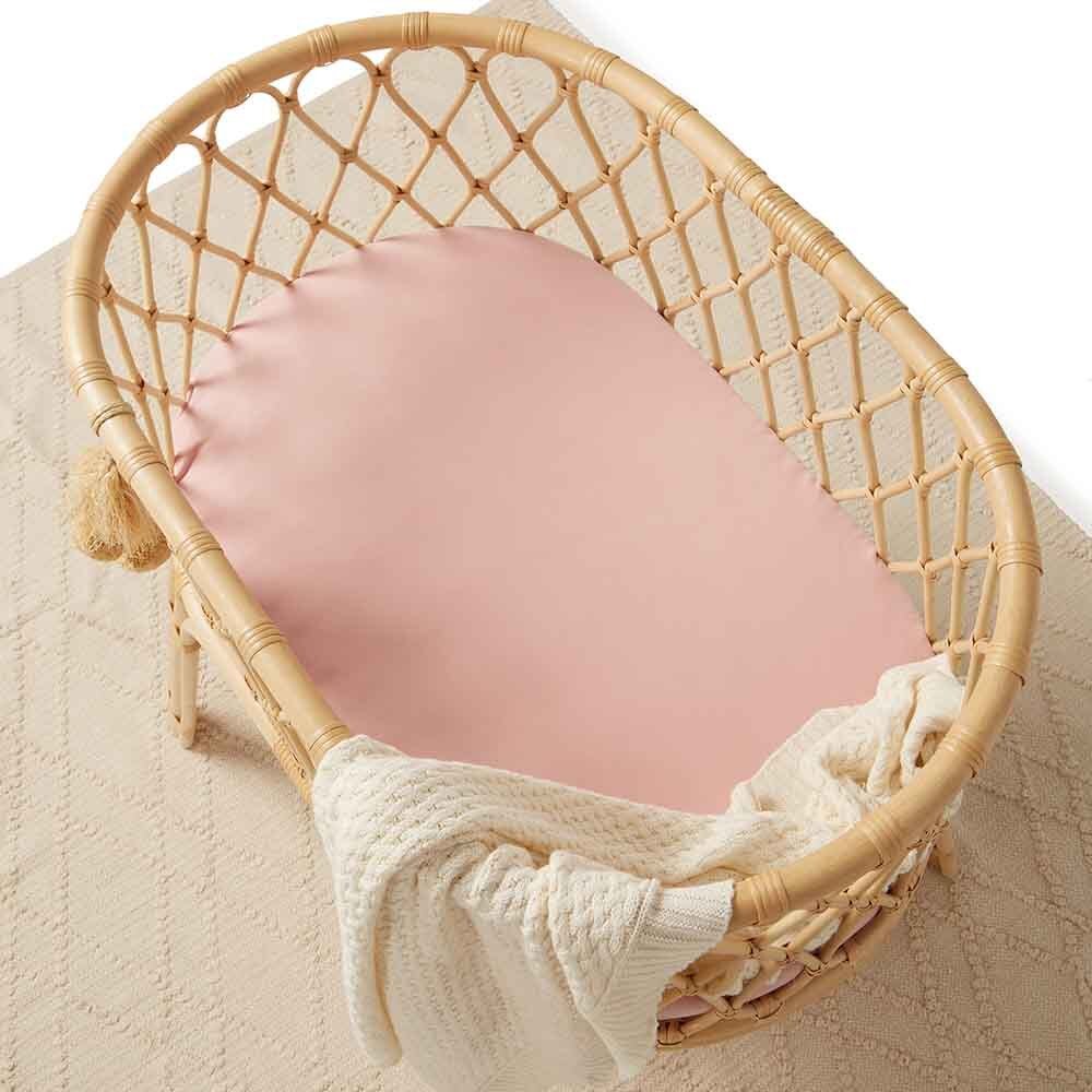 Lullaby Pink Organic Bassinet Sheet / Change Pad Cover - Image 3