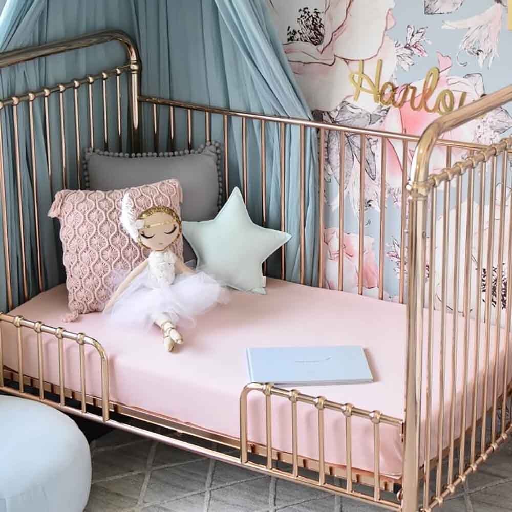 Lullaby Pink Organic Fitted Cot Sheet - Image 5