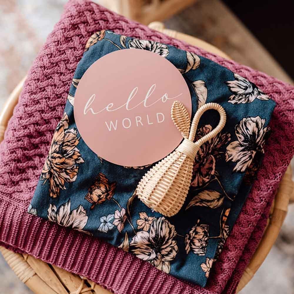 Mauve Diamond Knit Organic Baby Blanket - Image 5