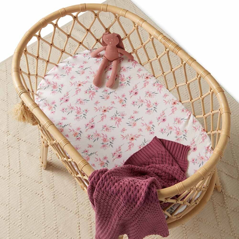 Mauve Diamond Knit Organic Baby Blanket - Image 7