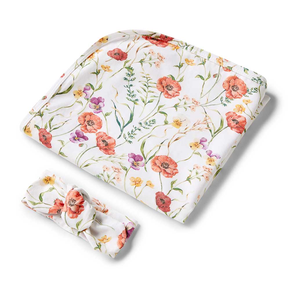 Meadow Organic Jersey Wrap & Topknot Set - Image 2