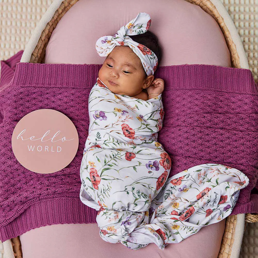 Meadow Organic Jersey Wrap & Topknot Set - Image 3