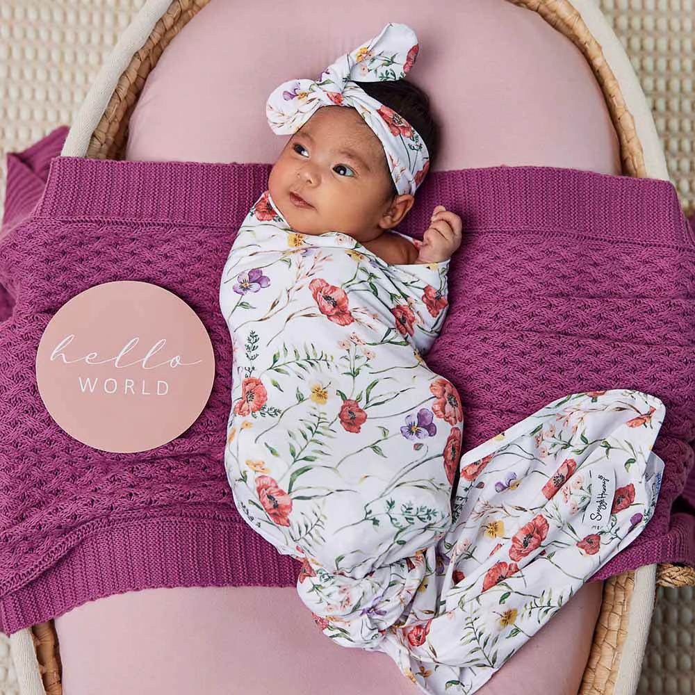 Meadow Organic Jersey Wrap & Topknot Set - Image 4