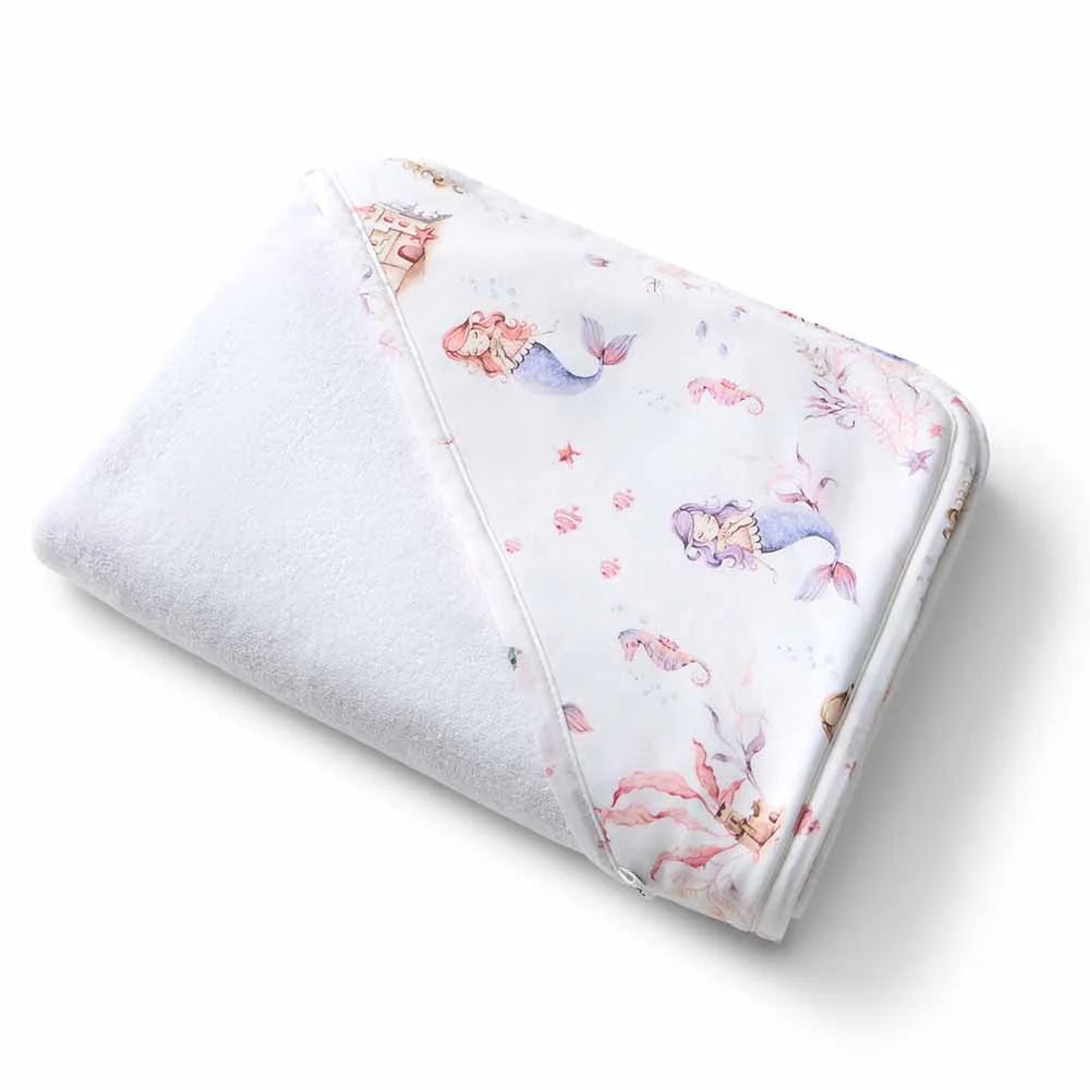Mermaid Organic Baby Towel & Wash Cloth Set - Image 3