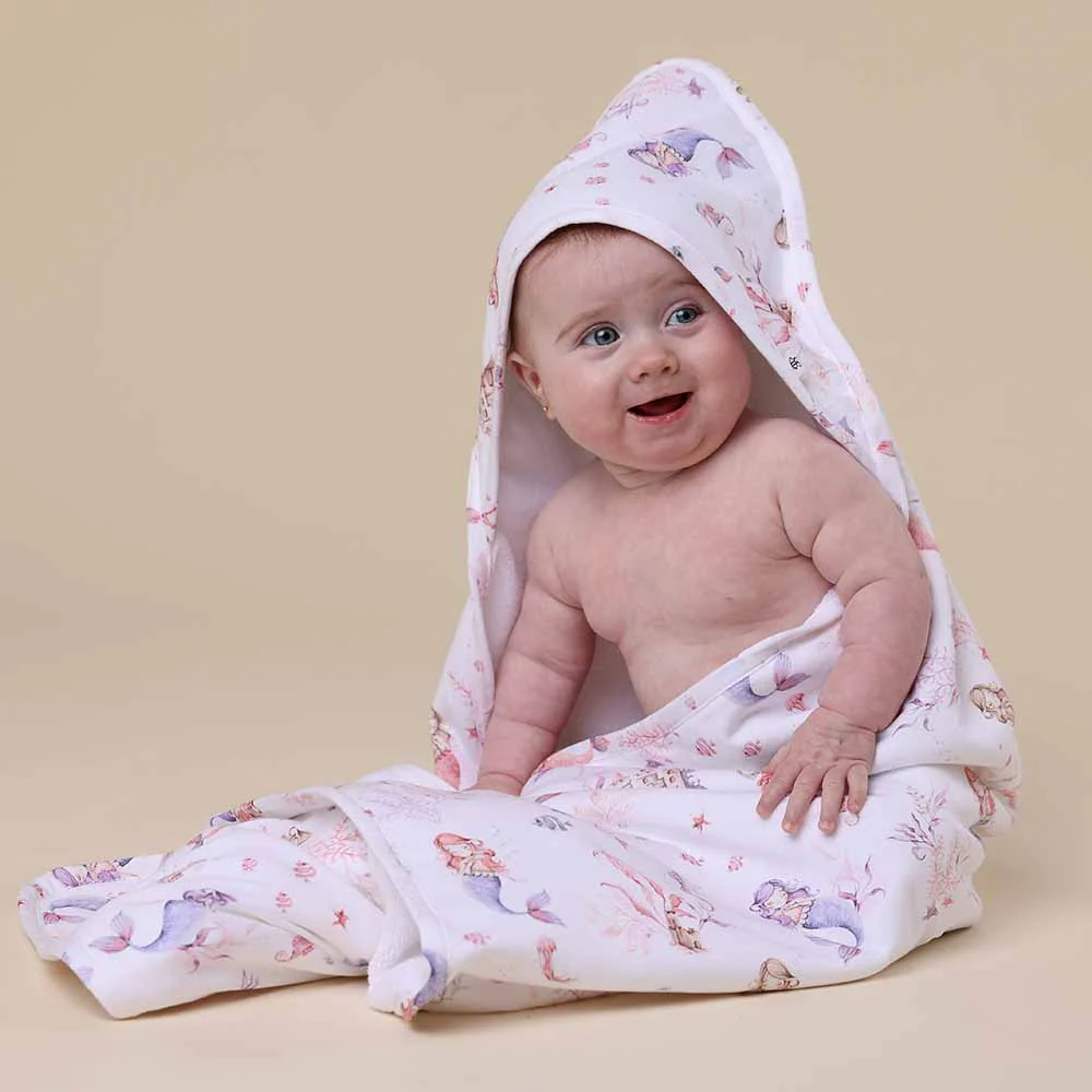 Mermaid Organic Baby Towel & Wash Cloth Set - Image 4