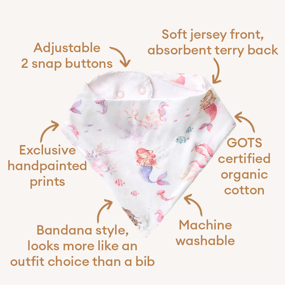 Mermaid Organic Dribble Bib - Image 4